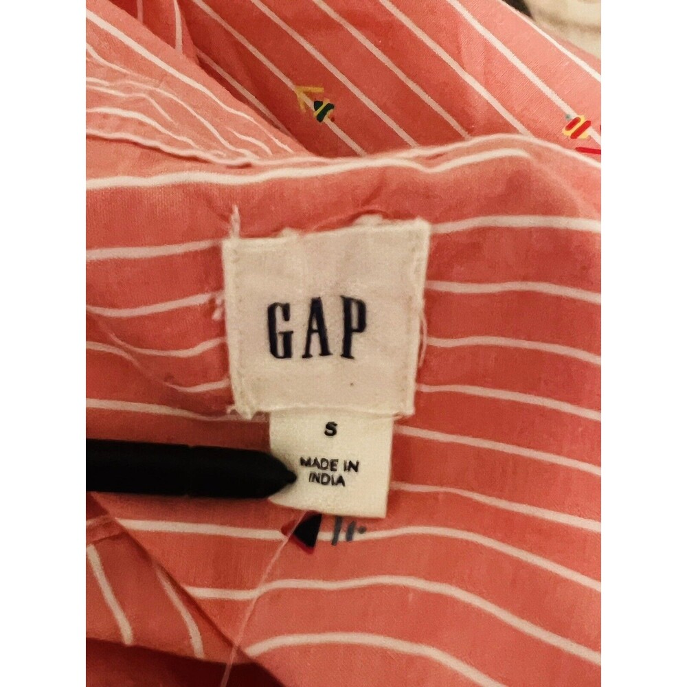 Gap Boyfriend Popover Shirt With Multi Color Arrows Print Size S Small - Picture 9 of 13
